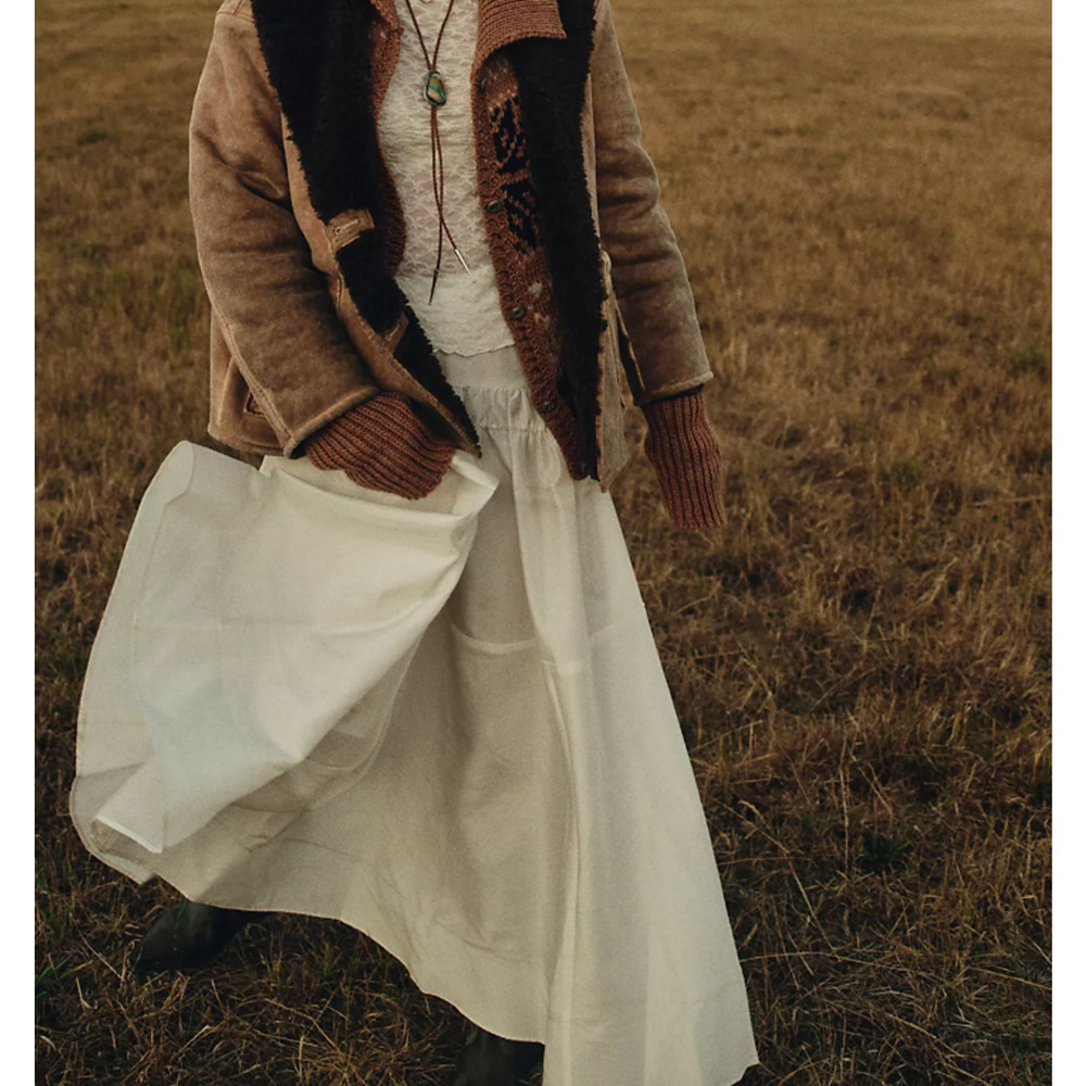 Free People White Tiered Midi Skirt - Picture 5 of 9